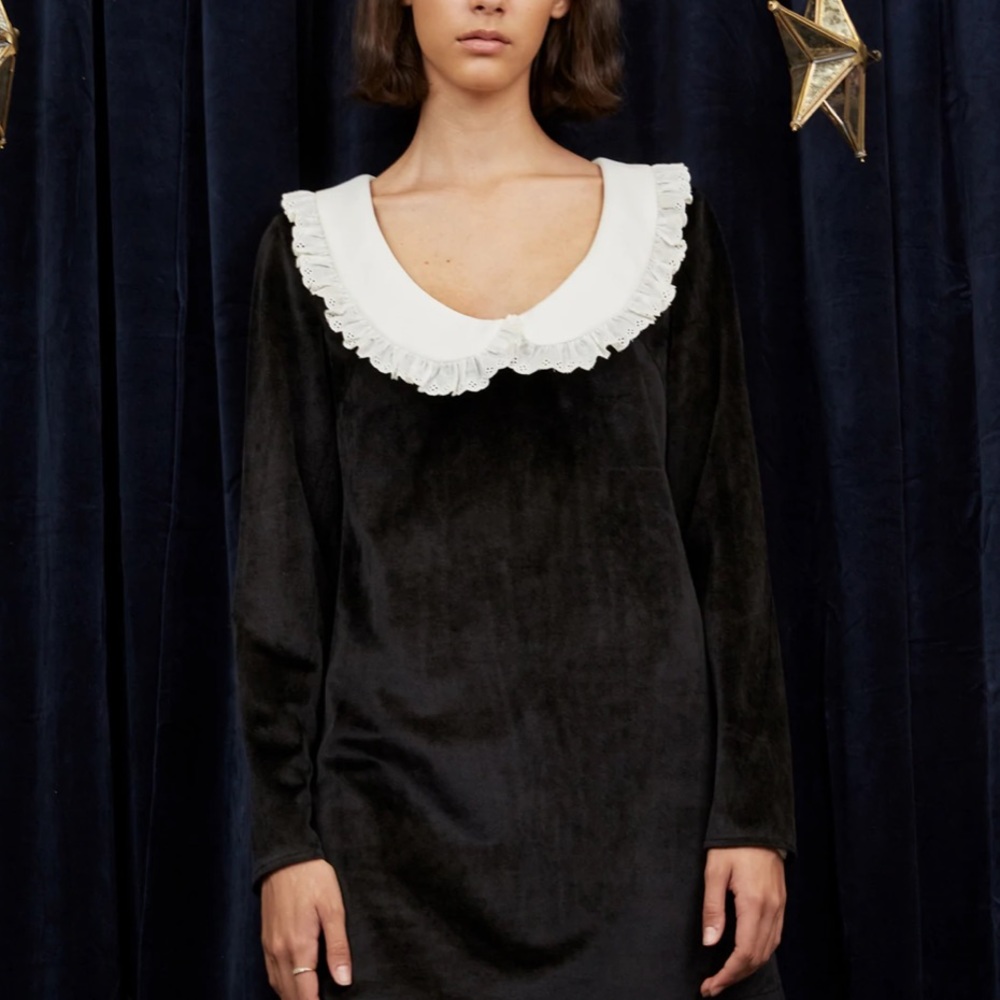 Sister Jane Black Dress with White Collar